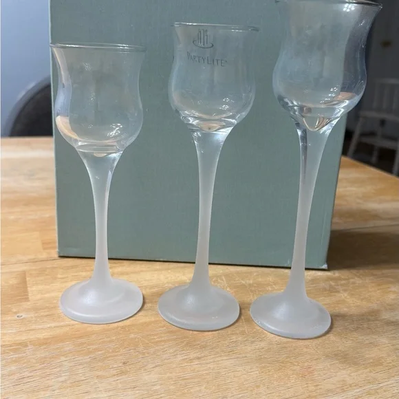 NIB PartyLite Iced Crystal Trio | Retired Item P248 - Picture 2 of 8